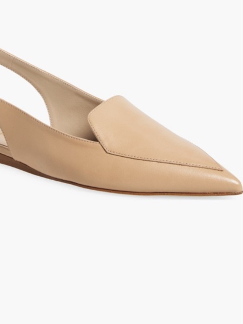 STUART WEITZMAN Ryder Leather Slingback Pointed Toe Flats